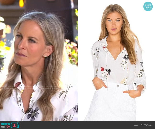 Equipment Floral Silk Blouse worn by Becky Worley on Good Morning America