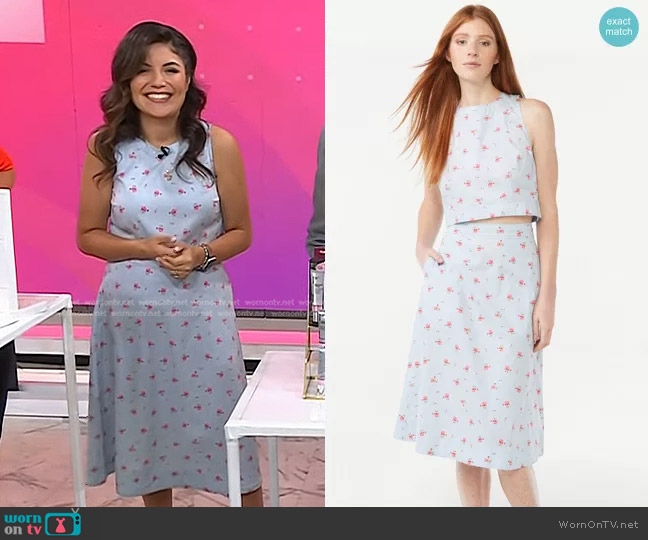 Free Assembly Sleeveless Crewneck Bodice Crop Top worn by Adrianna Barrionuevo Brach on Today