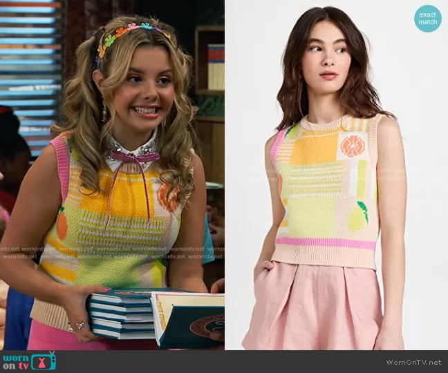Staud Gathering Vest worn by Destiny Baker (Mallory James Mahoney) on Bunkd