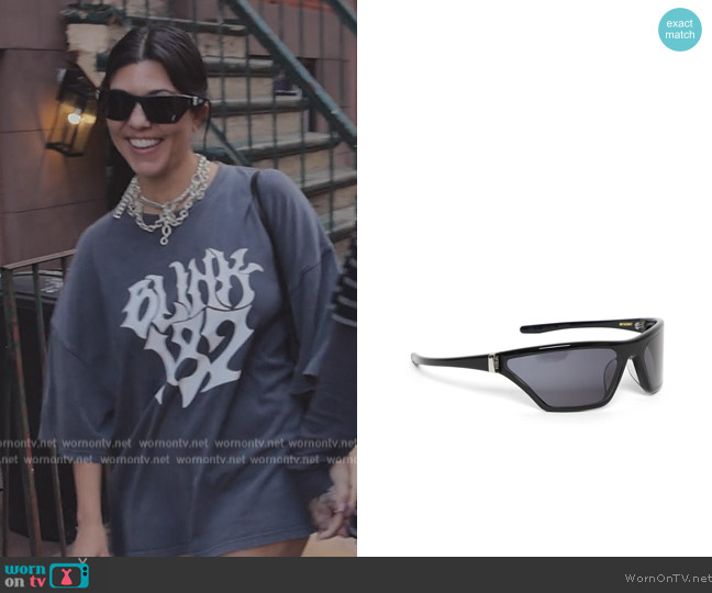Air Antagonist Sunglasses Black by Gentle Monster X Hood worn by Kourtney Kardashian (Kourtney Kardashian) on The Kardashians