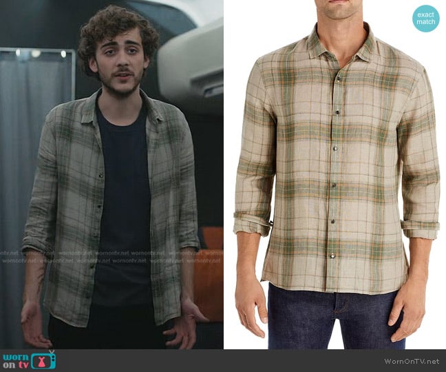John Varvatos Strom Plaid Shirt worn by Cal (Ty Doran) on Manifest