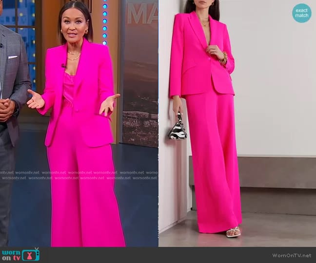 L'Agence Chamberlain Blazer in Pink Glo worn by Eva Pilgrim on Good Morning America