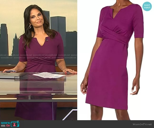 Lark & Ro Twist Front Ponte Dress worn by Darlene Rodriguez on Today