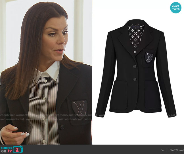Louis Vuitton Embroidered Patch Jacket worn by Heather Dubrow on The Real Housewives of Orange County
