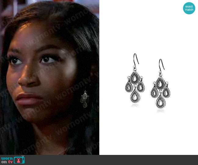 Lucky Brand Blue Moon Moveable Tribal Chandelier Earrings worn by Trina Robinson (Tabyana Ali) on General Hospital