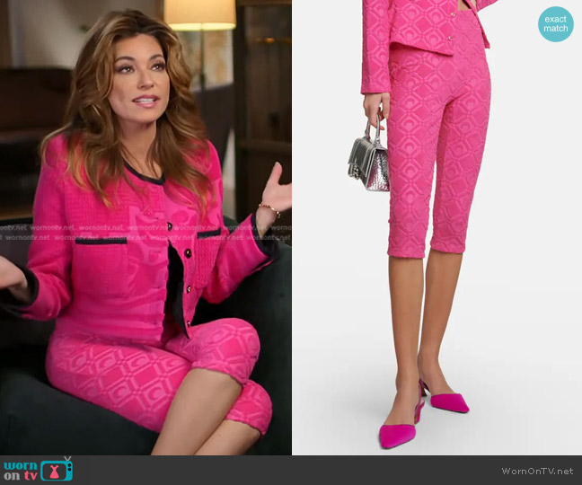 Marine Serre Jacquard Cotton-Blend Leggings worn by Shania Twain on Today