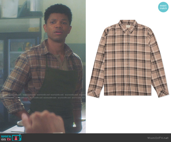 Nudie Chuck Plaid Twill Shirt worn by Ned (Tunji Kasim) on Nancy Drew