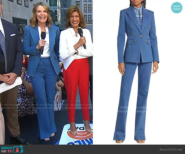 Veronica Beard Naira Denim Dickey Jacket worn by Savannah Guthrie on Today