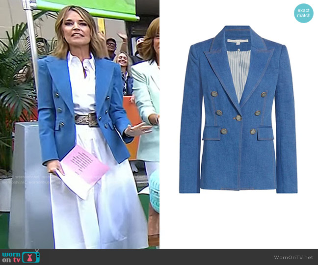 Veronica Beard Naira Denim Dickey Jacket worn by Savannah Guthrie on Today