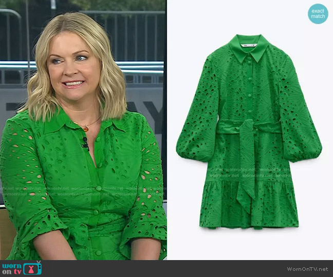 Zara Openwork Embroidered Dress worn by Melissa Joan Hart on Today