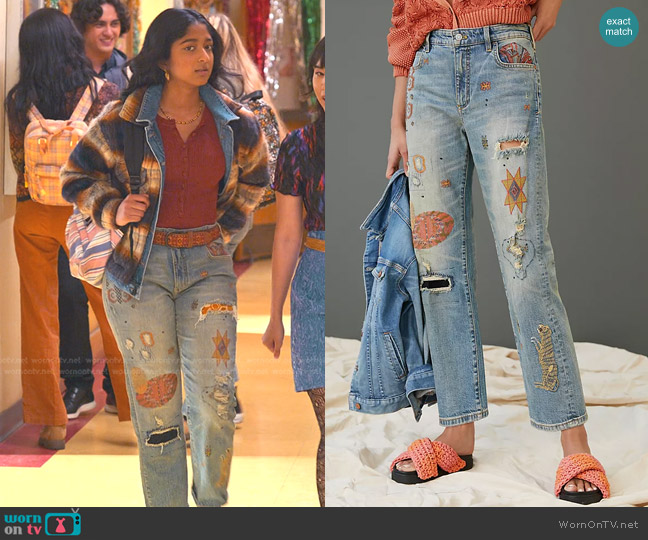 Pilcro The Borrowed Boyfriend Jeans worn by Devi Vishwakumar (Maitreyi Ramakrishnan) on Never Have I Ever