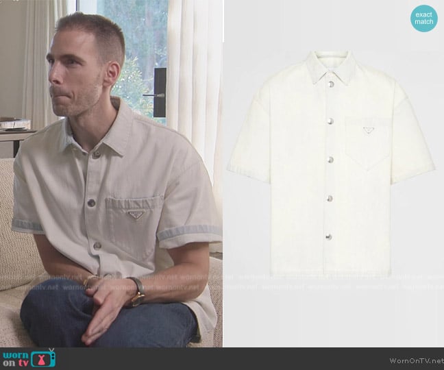 Prada Denim Short Sleeve Shirt worn by (Simon Huck) on The Kardashians