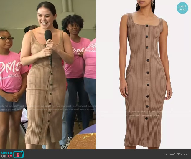 Enza Costa Ribbed Knit Button Midi Dress worn by Donna Farizan on Today