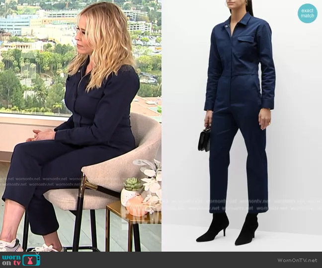 Rivet Utility Bigwig Cotton Straight-Leg Jumpsuit worn by Chelsea Handler on E! News