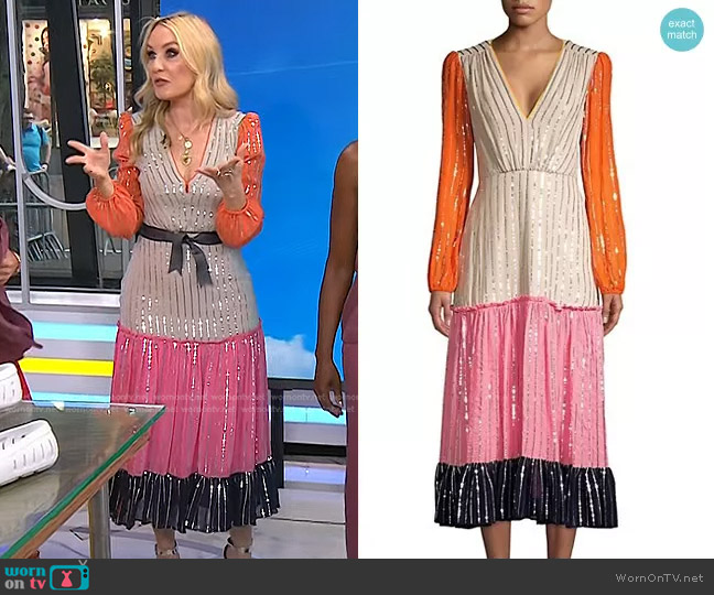 WornOnTV: Chassie’s sequin stripe colorblock dress on Today | Chassie ...