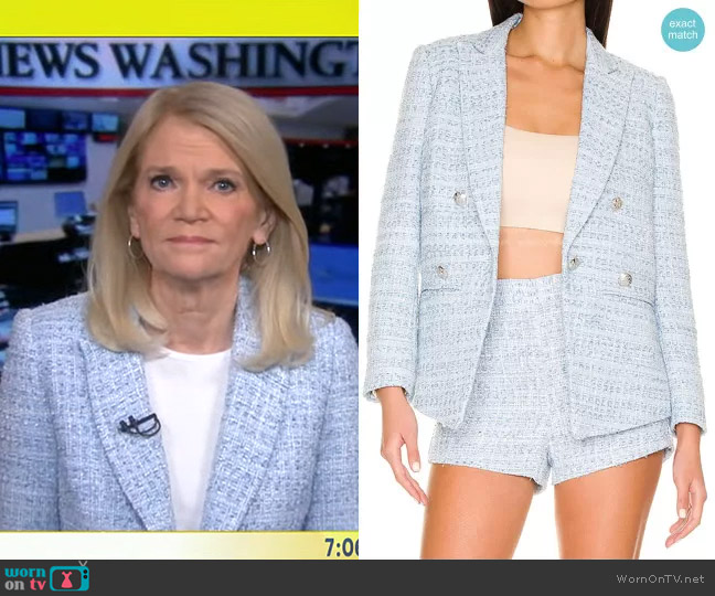 Central Park West Silvie Tweed Blazer worn by Martha Raddatz on Good Morning America