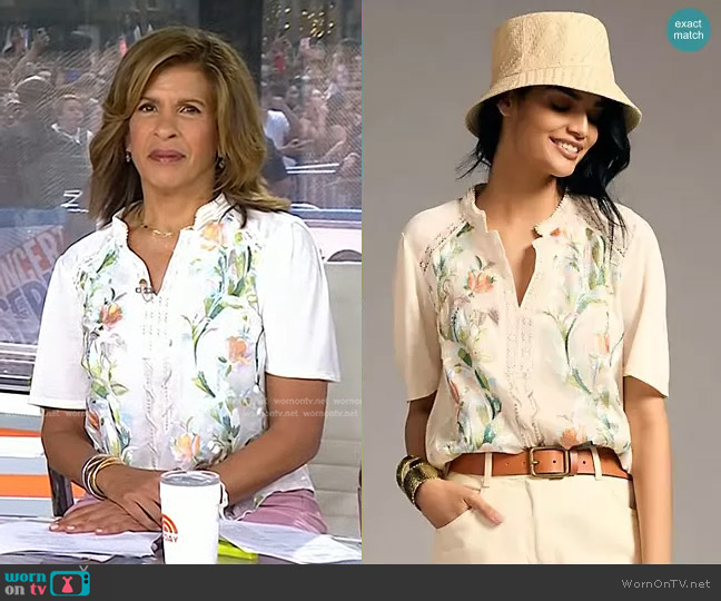Tiny Eliana Embroidered Top worn by Hoda Kotb on Today
