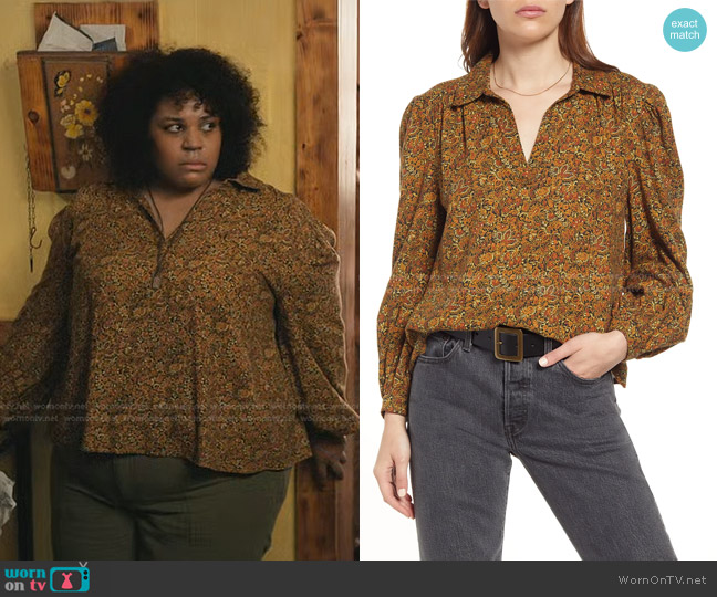 Treasure & Bond Long Sleeve Cotton Blouse worn by Astrid Koren (Arianna Esquerre) on Manifest