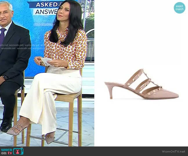 Valentino Garavani Rockstud Mules worn by Dr. Natalie Azar on Today