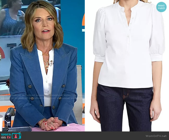 Veronica Beard Coralee Top worn by Savannah Guthrie on Today