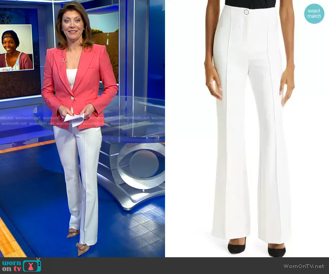 Veronica Beard Judy Flare Hem Pants worn by Norah O'Donnell on CBS Evening News