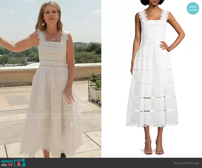Waimari Kate Eyelet Cotton Midi-Dress worn by Savannah Guthrie on Today