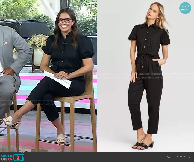 Who What Wear Puff Short Sleeve Collared Jumpsuit worn by Savannah Sellers on Today