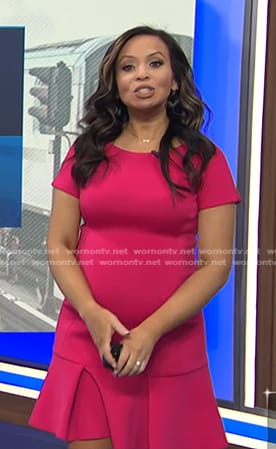Adelle’s hot pink short sleeve dress on Today