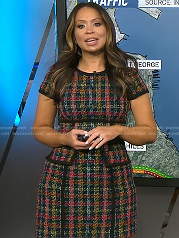 Adelle’s multicolor tweed dress on Today