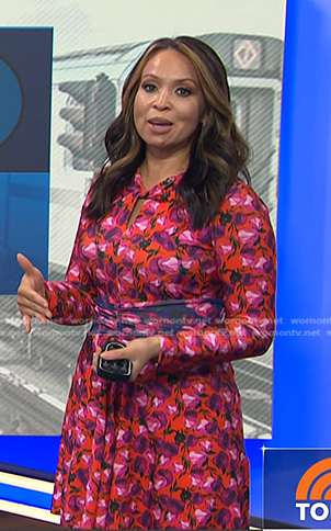 Adelle’s orange floral print dress on Today