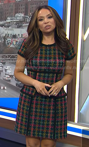 Adelle’s multicolor tweed dress on Today