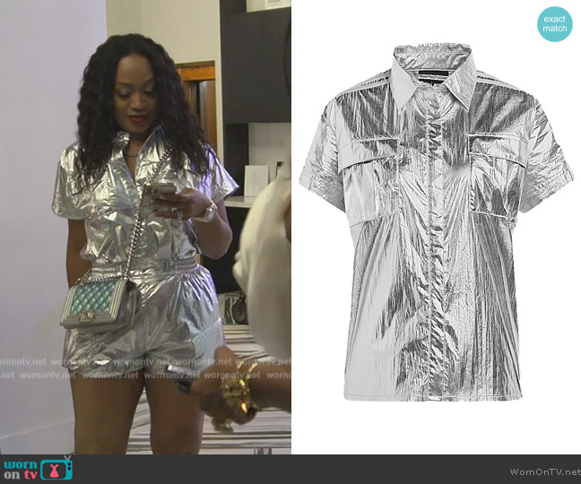 Adidas x Ivy Park Metallic Shirt worn by Monyetta on The Real Housewives of Atlanta
