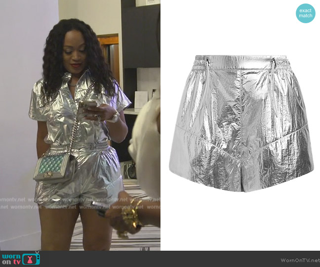 Adidas x Ivy Park Metallic Shorts worn by Monyetta on The Real Housewives of Atlanta