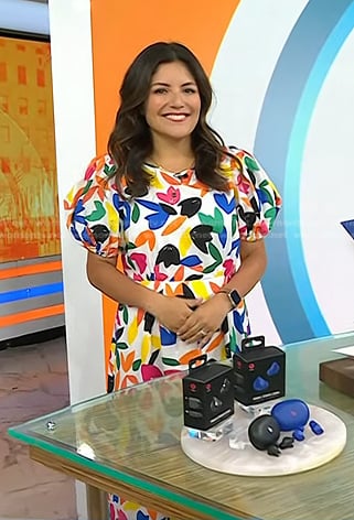 Adrianna’s multicolor floral puff sleeve dress on Today