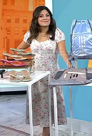 Adrianna;s white floral belted dress on Today