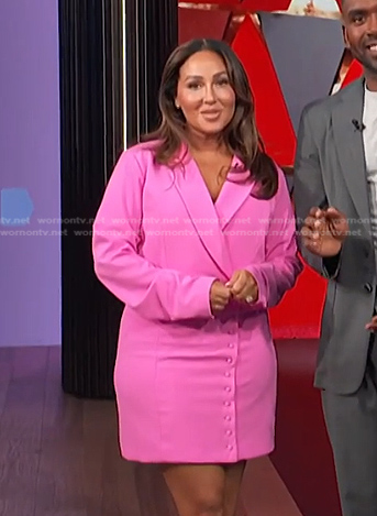 Adrienne’s pink blazer dress on E! News