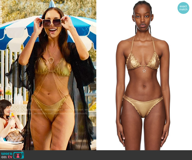 Agent Provocateur Gold Berry Bikini worn by Ruby Gale (Priscilla Quintana) on Based on a True Story