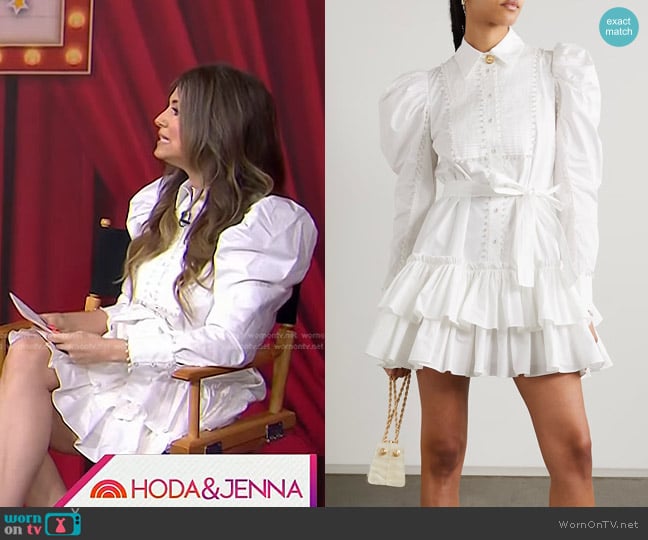 Aje Florence Pearl Trim Mini Dress worn by Nikki Novak on Today