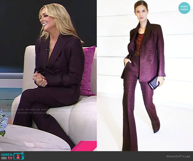 Akris Double Breasted Jacket in Wool Lurex worn by Jane Krakowski on Today