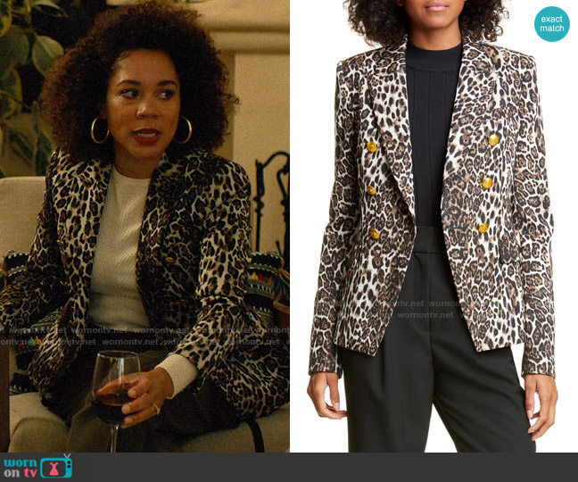 A.L.C. Alton Leopard Print Jacket worn by Carolyn (Aisha Alfa) on Based on a True Story