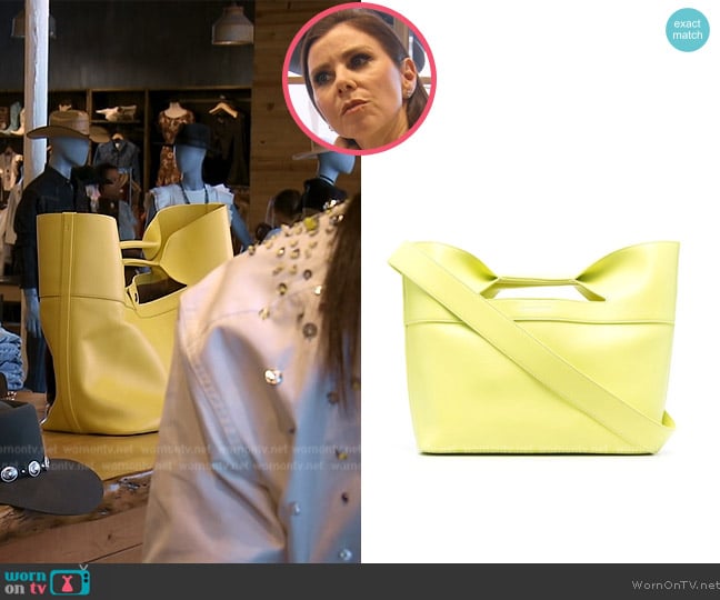 Alexander McQueen The Bow tote bag worn by Heather Dubrow on The Real Housewives of Orange County