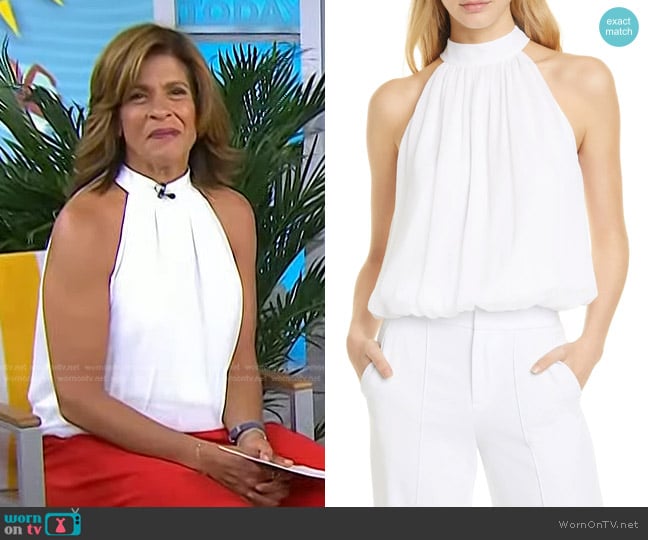 Alice + Olivia Maris Halter Style Top worn by Hoda Kotb on Today