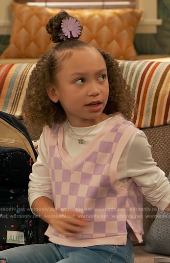 Alice pink checkered vest on Ravens Home