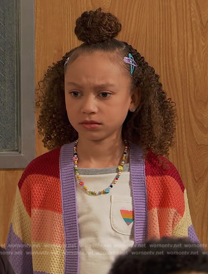 Alice’s multicolored stripe cardigan on Ravens Home