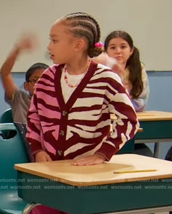 Alice’s zebra stripe colorblock cardigan on Ravens Home