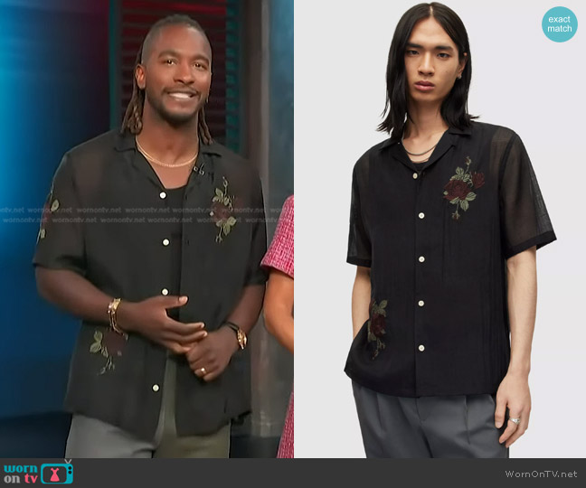 All Saints Wildrose Short Sleeve Shirt worn by Scott Evans on Access Hollywood