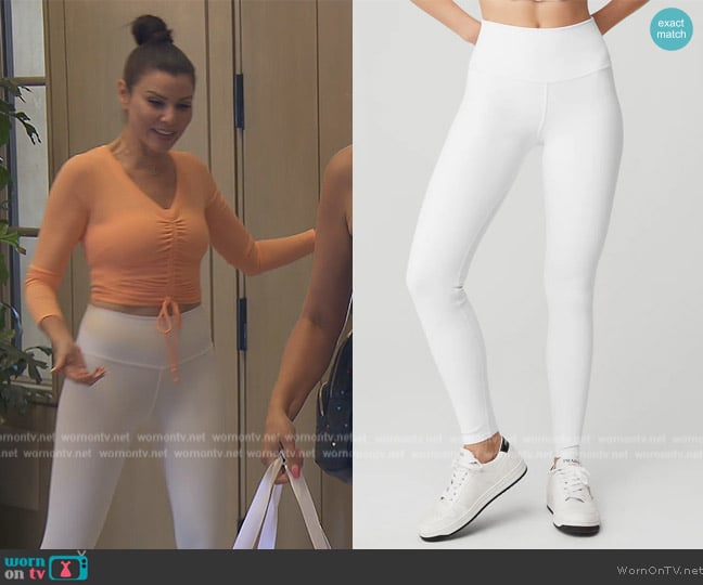 Alo High Waist Airbrush Leggings worn by Heather Dubrow on The Real Housewives of Orange County