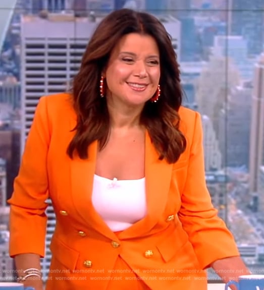 Ana’s orange double breasted blazer on The View