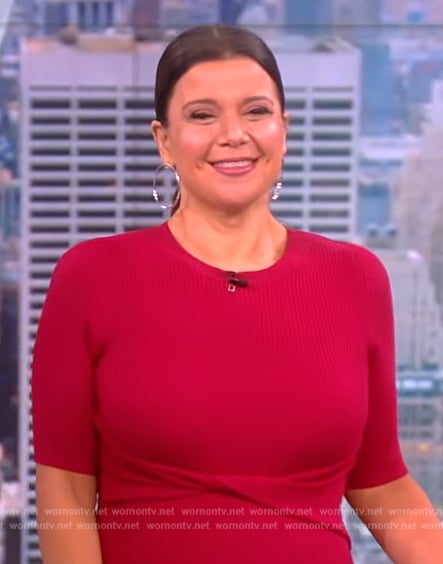 Ana’s pink twist front dress on The View