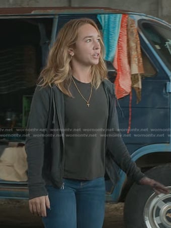 Angelina’s dark grey zip hoodie on Manifest